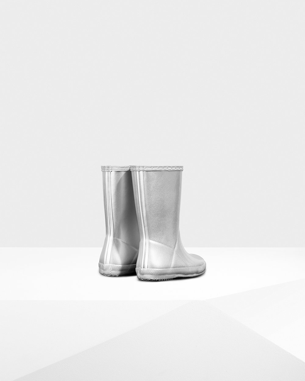 Kids Rain Boots - Hunter Original First Classic Metallic (69FZKYILW) - Silver